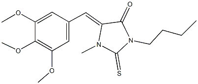 3-butyl-1-methyl-2-thioxo-5-(3,4,5-trimethoxybenzylidene)-4-imidazolidinone 结构式