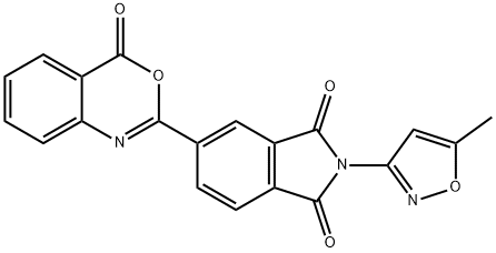 2-(5-methyl-3-isoxazolyl)-5-(4-oxo-4H-3,1-benzoxazin-2-yl)-1H-isoindole-1,3(2H)-dione 结构式