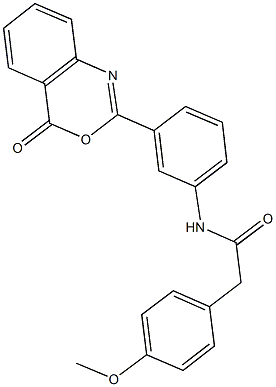 2-(4-methoxyphenyl)-N-[3-(4-oxo-4H-3,1-benzoxazin-2-yl)phenyl]acetamide 结构式