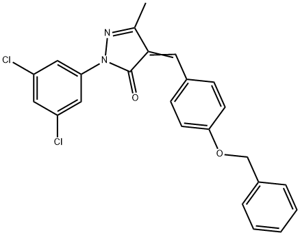4-[4-(benzyloxy)benzylidene]-2-(3,5-dichlorophenyl)-5-methyl-2,4-dihydro-3H-pyrazol-3-one 结构式