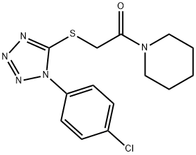 1-({[1-(4-chlorophenyl)-1H-tetraazol-5-yl]sulfanyl}acetyl)piperidine 结构式
