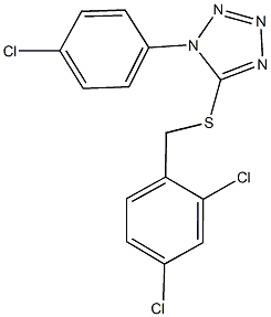 1-(4-chlorophenyl)-5-[(2,4-dichlorobenzyl)sulfanyl]-1H-tetraazole 结构式