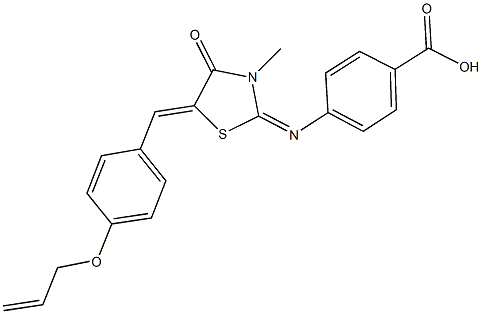 4-({5-[4-(allyloxy)benzylidene]-3-methyl-4-oxo-1,3-thiazolidin-2-ylidene}amino)benzoic acid 结构式