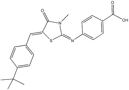 4-{[5-(4-tert-butylbenzylidene)-3-methyl-4-oxo-1,3-thiazolidin-2-ylidene]amino}benzoic acid 结构式