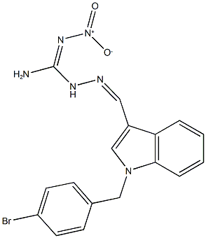 1-(4-bromobenzyl)-1H-indole-3-carbaldehyde [amino(hydroxy)oxidocarbohydrazonoyl]hydrazone 结构式