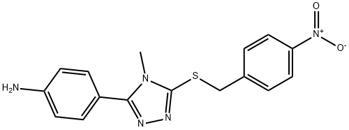 3-(4-aminophenyl)-5-({4-nitrobenzyl}sulfanyl)-4-methyl-4H-1,2,4-triazole 结构式