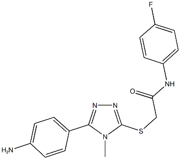 2-{[5-(4-aminophenyl)-4-methyl-4H-1,2,4-triazol-3-yl]sulfanyl}-N-(4-fluorophenyl)acetamide 结构式