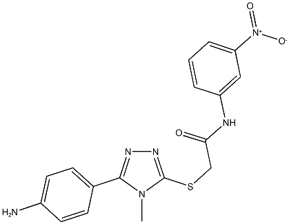 2-{[5-(4-aminophenyl)-4-methyl-4H-1,2,4-triazol-3-yl]sulfanyl}-N-{3-nitrophenyl}acetamide 结构式