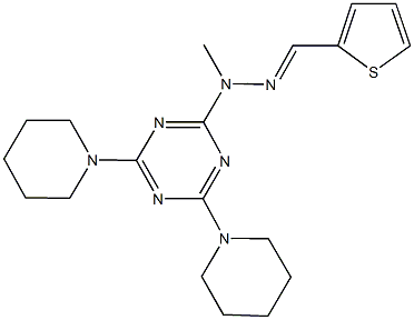 2-thiophenecarbaldehyde [4,6-di(1-piperidinyl)-1,3,5-triazin-2-yl](methyl)hydrazone 结构式