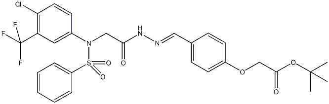 tert-butyl [4-(2-{[4-chloro(phenylsulfonyl)-3-(trifluoromethyl)anilino]acetyl}carbohydrazonoyl)phenoxy]acetate 结构式