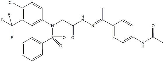 N-[4-(N-{[4-chloro(phenylsulfonyl)-3-(trifluoromethyl)anilino]acetyl}ethanehydrazonoyl)phenyl]acetamide 结构式