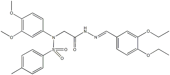 N-{2-[2-(3,4-diethoxybenzylidene)hydrazino]-2-oxoethyl}-N-(3,4-dimethoxyphenyl)-4-methylbenzenesulfonamide 结构式