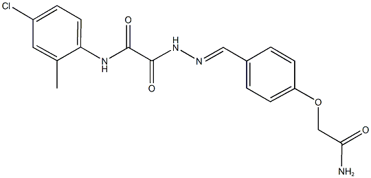 2-{2-[4-(2-amino-2-oxoethoxy)benzylidene]hydrazino}-N-(4-chloro-2-methylphenyl)-2-oxoacetamide 结构式