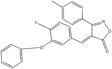 4-(4-fluoro-3-phenoxybenzylidene)-3-(4-methylphenyl)-5(4H)-isoxazolone 结构式