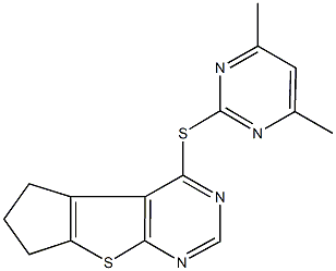 4-[(4,6-dimethyl-2-pyrimidinyl)sulfanyl]-6,7-dihydro-5H-cyclopenta[4,5]thieno[2,3-d]pyrimidine 结构式