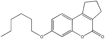 7-(hexyloxy)-2,3-dihydrocyclopenta[c]chromen-4(1H)-one 结构式