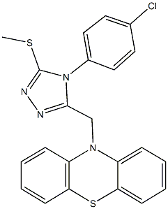 10-{[4-(4-chlorophenyl)-5-(methylsulfanyl)-4H-1,2,4-triazol-3-yl]methyl}-10H-phenothiazine 结构式