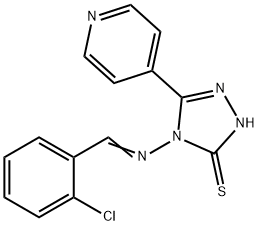 4-[(2-chlorobenzylidene)amino]-5-(4-pyridinyl)-2,4-dihydro-3H-1,2,4-triazole-3-thione 结构式