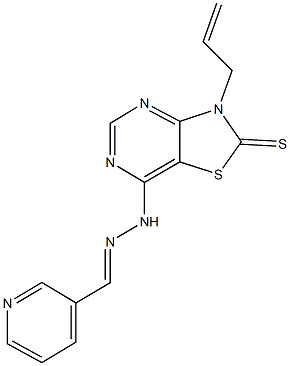 nicotinaldehyde (3-allyl-2-thioxo-2,3-dihydro[1,3]thiazolo[4,5-d]pyrimidin-7-yl)hydrazone 结构式