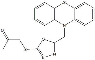 1-{[5-(10H-phenothiazin-10-ylmethyl)-1,3,4-oxadiazol-2-yl]sulfanyl}acetone 结构式