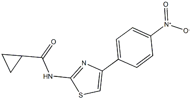 N-(4-{4-nitrophenyl}-1,3-thiazol-2-yl)cyclopropanecarboxamide 结构式