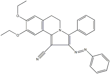 8,9-diethoxy-3-phenyl-2-(phenyldiazenyl)-5,6-dihydropyrrolo[2,1-a]isoquinoline-1-carbonitrile 结构式