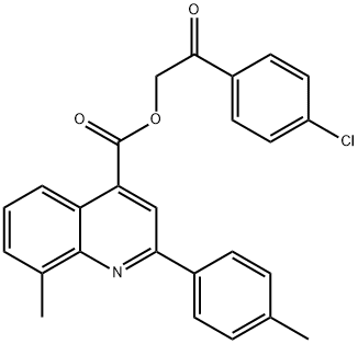2-(4-chlorophenyl)-2-oxoethyl 8-methyl-2-(4-methylphenyl)-4-quinolinecarboxylate 结构式