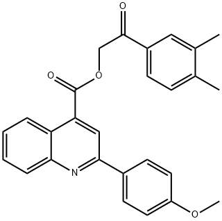 2-(3,4-dimethylphenyl)-2-oxoethyl 2-(4-methoxyphenyl)-4-quinolinecarboxylate 结构式