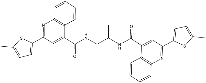 N-[1-methyl-2-({[2-(5-methyl-2-thienyl)-4-quinolinyl]carbonyl}amino)ethyl]-2-(5-methyl-2-thienyl)-4-quinolinecarboxamide 结构式