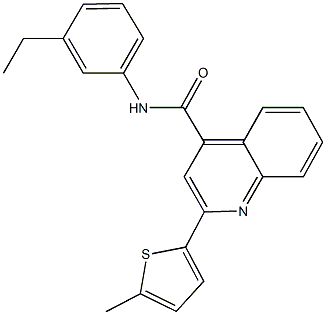 N-(3-ethylphenyl)-2-(5-methyl-2-thienyl)-4-quinolinecarboxamide 结构式