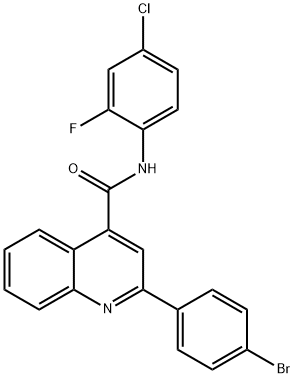 2-(4-bromophenyl)-N-(4-chloro-2-fluorophenyl)-4-quinolinecarboxamide 结构式