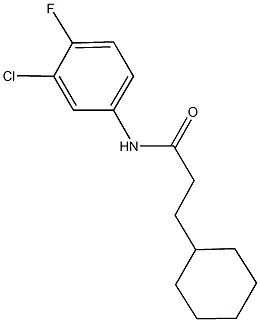 N-(3-chloro-4-fluorophenyl)-3-cyclohexylpropanamide 结构式