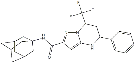 N-(1-adamantyl)-5-phenyl-7-(trifluoromethyl)-4,5,6,7-tetrahydropyrazolo[1,5-a]pyrimidine-2-carboxamide 结构式