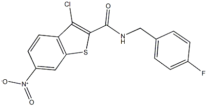 3-chloro-N-(4-fluorobenzyl)-6-nitro-1-benzothiophene-2-carboxamide 结构式