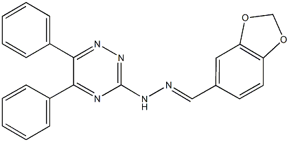 1,3-benzodioxole-5-carbaldehyde (5,6-diphenyl-1,2,4-triazin-3-yl)hydrazone 结构式