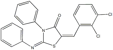 5-(2,3-dichlorobenzylidene)-3-phenyl-2-(phenylimino)-1,3-thiazolidin-4-one 结构式