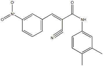 2-cyano-N-(3,4-dimethylphenyl)-3-{3-nitrophenyl}acrylamide 结构式