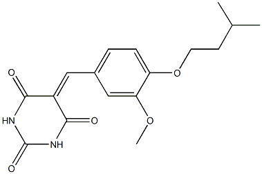 5-[4-(isopentyloxy)-3-methoxybenzylidene]-2,4,6(1H,3H,5H)-pyrimidinetrione 结构式