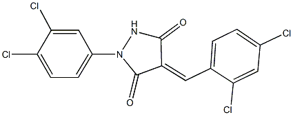 4-(2,4-dichlorobenzylidene)-1-(3,4-dichlorophenyl)-3,5-pyrazolidinedione 结构式