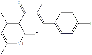 3-[3-(4-iodophenyl)-2-methylacryloyl]-4,6-dimethyl-2(1H)-pyridinone 结构式