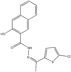 N'-[1-(5-chloro-2-thienyl)ethylidene]-3-hydroxy-2-naphthohydrazide 结构式