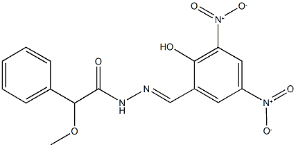 N'-{2-hydroxy-3,5-bisnitrobenzylidene}-2-methoxy-2-phenylacetohydrazide 结构式