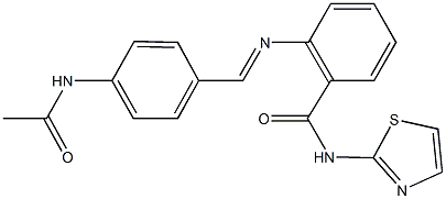 2-{[4-(acetylamino)benzylidene]amino}-N-(1,3-thiazol-2-yl)benzamide 结构式