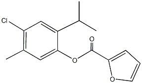 4-chloro-2-isopropyl-5-methylphenyl 2-furoate 结构式