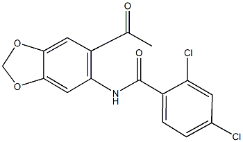 N-(6-acetyl-1,3-benzodioxol-5-yl)-2,4-dichlorobenzamide 结构式