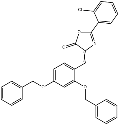 4-[2,4-bis(benzyloxy)benzylidene]-2-(2-chlorophenyl)-1,3-oxazol-5(4H)-one 结构式