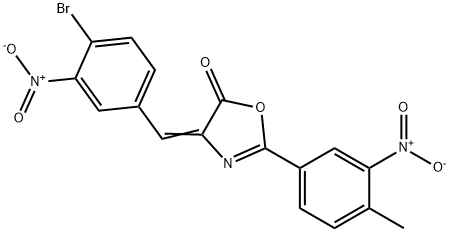 4-{4-bromo-3-nitrobenzylidene}-2-{3-nitro-4-methylphenyl}-1,3-oxazol-5(4H)-one 结构式