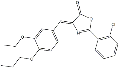 2-(2-chlorophenyl)-4-(3-ethoxy-4-propoxybenzylidene)-1,3-oxazol-5(4H)-one 结构式