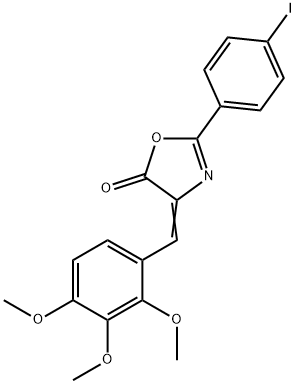 2-(4-iodophenyl)-4-(2,3,4-trimethoxybenzylidene)-1,3-oxazol-5(4H)-one 结构式