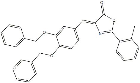 4-[3,4-bis(benzyloxy)benzylidene]-2-(2-methylphenyl)-1,3-oxazol-5(4H)-one 结构式